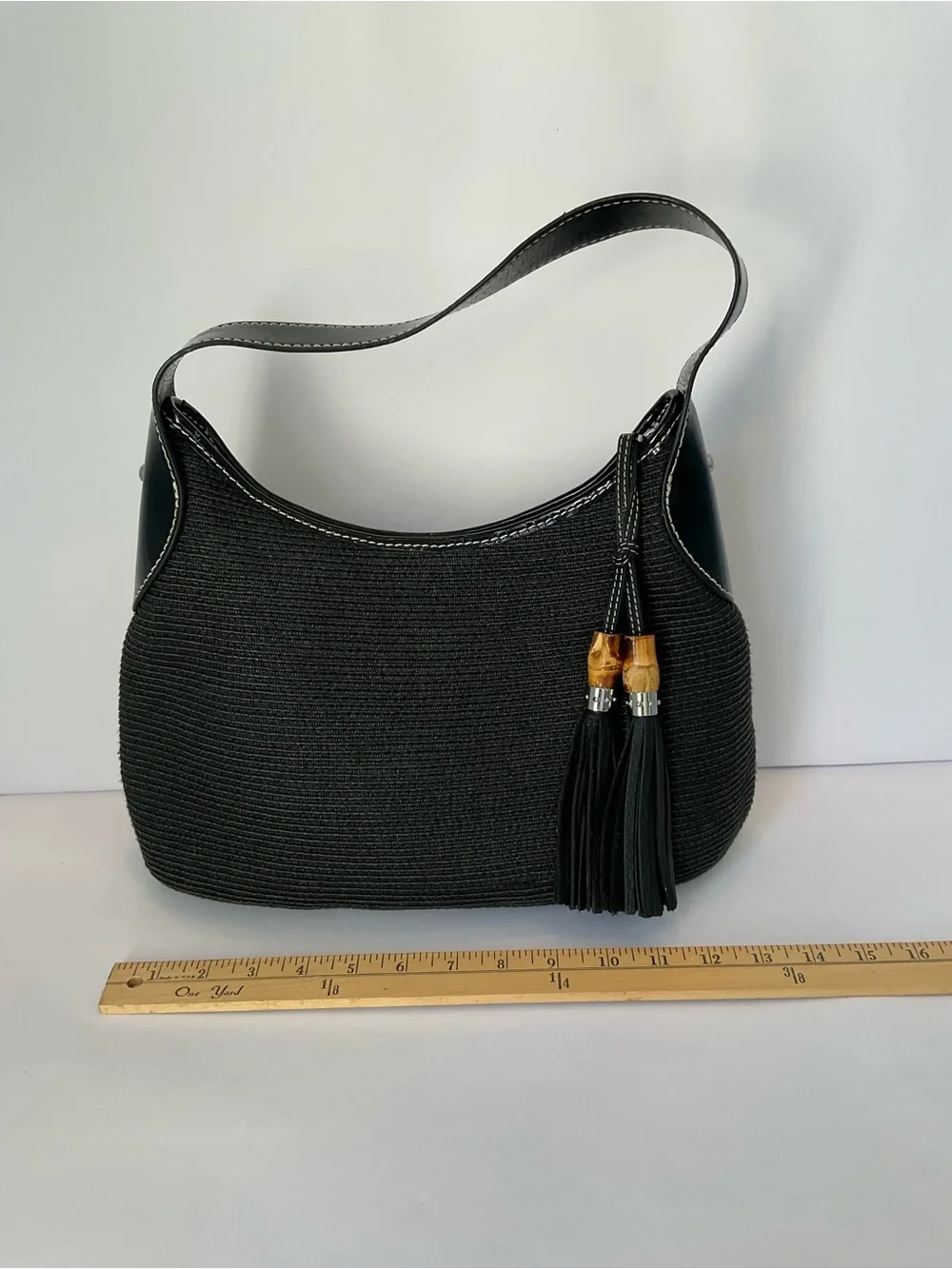 Vintage Talbots Classic Black Hobo Shoulder Bag — Sleek Everyday Carry